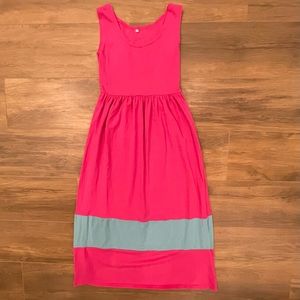 Maxi Pink and Blue Dress